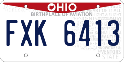 OH license plate FXK6413