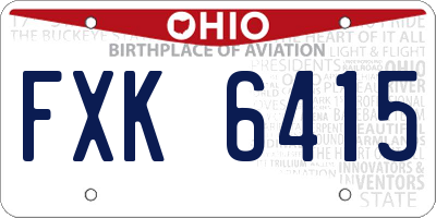 OH license plate FXK6415