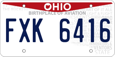 OH license plate FXK6416