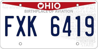 OH license plate FXK6419