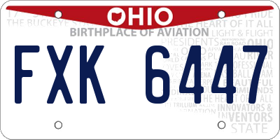 OH license plate FXK6447