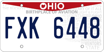 OH license plate FXK6448