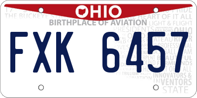 OH license plate FXK6457
