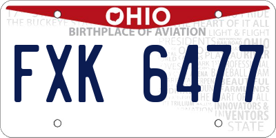OH license plate FXK6477