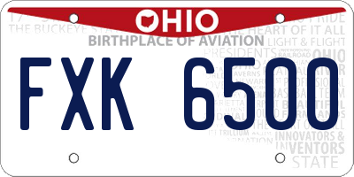 OH license plate FXK6500