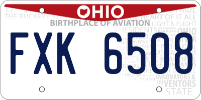 OH license plate FXK6508