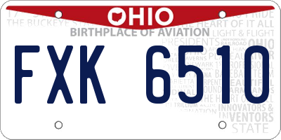 OH license plate FXK6510