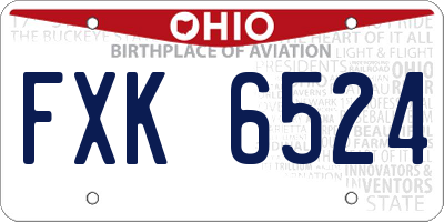 OH license plate FXK6524