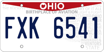 OH license plate FXK6541