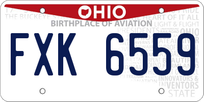 OH license plate FXK6559