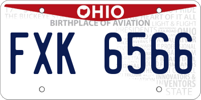 OH license plate FXK6566