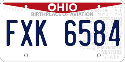 OH license plate FXK6584
