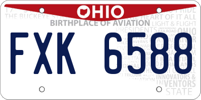 OH license plate FXK6588