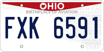 OH license plate FXK6591