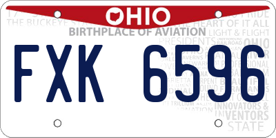 OH license plate FXK6596