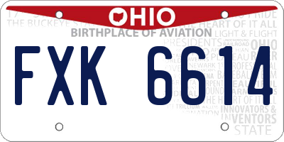 OH license plate FXK6614