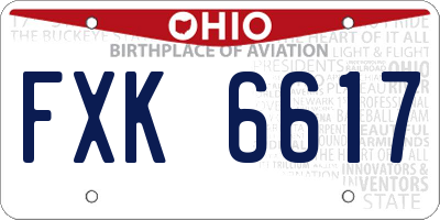 OH license plate FXK6617