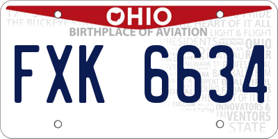 OH license plate FXK6634