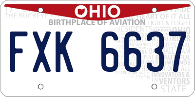 OH license plate FXK6637