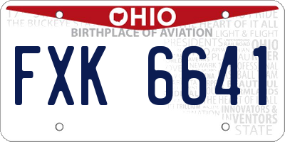 OH license plate FXK6641