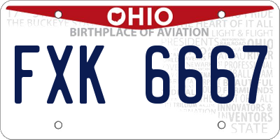 OH license plate FXK6667