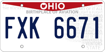 OH license plate FXK6671