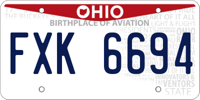 OH license plate FXK6694