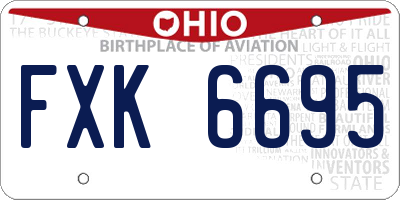 OH license plate FXK6695
