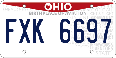 OH license plate FXK6697