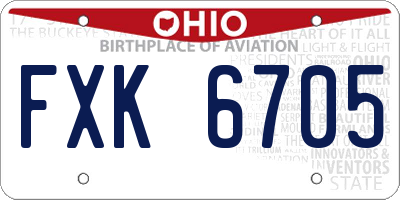 OH license plate FXK6705