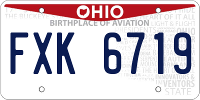 OH license plate FXK6719