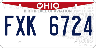 OH license plate FXK6724