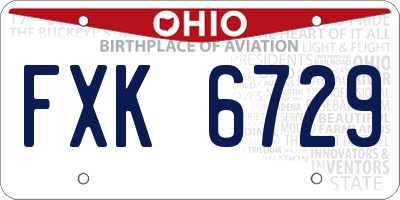 OH license plate FXK6729
