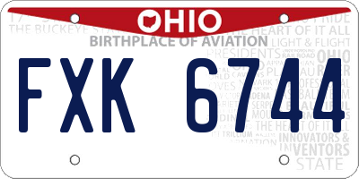 OH license plate FXK6744