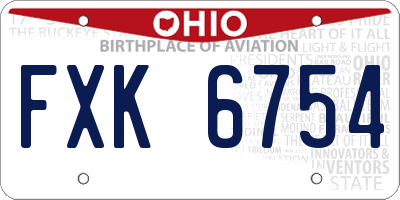 OH license plate FXK6754