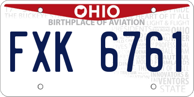OH license plate FXK6761