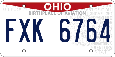 OH license plate FXK6764