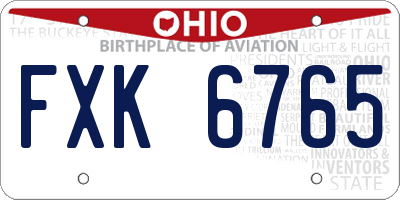 OH license plate FXK6765