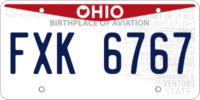 OH license plate FXK6767