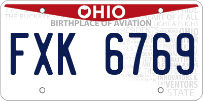 OH license plate FXK6769