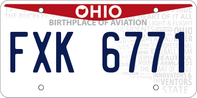 OH license plate FXK6771