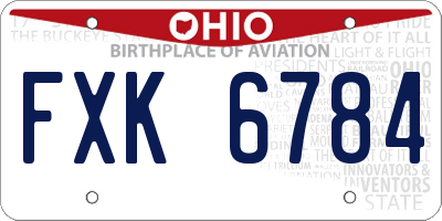 OH license plate FXK6784