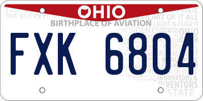 OH license plate FXK6804