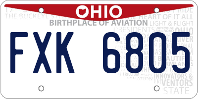 OH license plate FXK6805