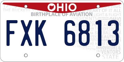 OH license plate FXK6813