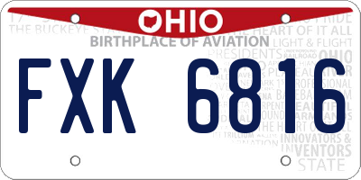OH license plate FXK6816