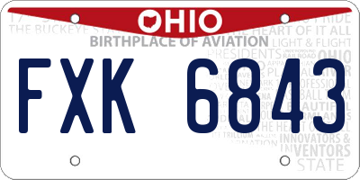 OH license plate FXK6843