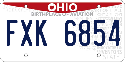 OH license plate FXK6854