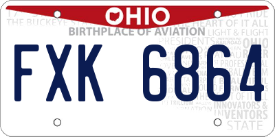 OH license plate FXK6864