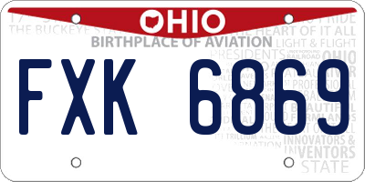 OH license plate FXK6869